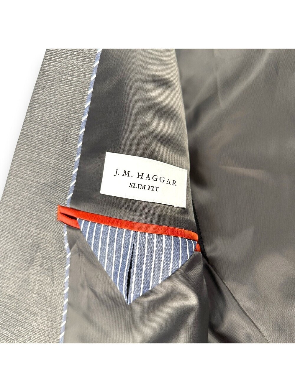 🎙️ Blazer Mens Gray Slim Fit Suit Jacket Sport Coat Business J.M. Haggar - Picture 6 of 11